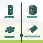 6 8 12pcs 3 4 5ft Fence Posts Sturdy Duty Metal Fence Post No Dig Garden U Post