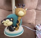 Jungle Zoo Animals Lamp W  Shade Kid   s Bedroom Decor Works Giraffe Monkey Nice