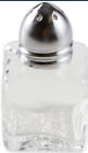 Nib 12 Glass Mini Salt   Pepper Shakers Silver Tone Tops
