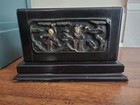 Antique Pair Of Heavy Hand Carved Wooden Bookends With Asian Features
