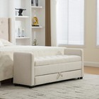 58 27  Wide Modern Upholstered Storage Bench Napped Fabric Foot Stool