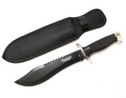 13  Defender Xtreme Serrated Blade All Black Hunting Knife With Sheath