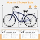 Mooncool Adults Beach Cruiser Bike  26 Inch Commuter Bicycle 7-speed City Bikes