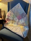Hand Crafted Floral Patchwork Baby Quilt  27 x32   Soft Pastel Colors  Unisex