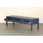 Vintage Asian Style Blue Coffee Table  Mid Century Coffee Table
