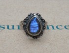 Sundance Catalog Sterling Silver Labradorite  filigree Raindrop  Ring Sz 6 5 Nib