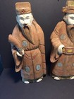 Vintage Large Hand Carved Wood Chinese Fu Lu Shou Figures 15    Tall X 7    Wide