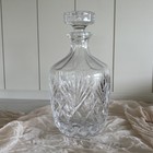 Vintage Cut Crystal Glass Liquor Decanter And Stopper Whiskey Bourbon 9 75    Tall