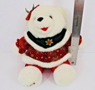 2003 Dan Dee White Snowflake Teddy Bear Girl Plush 10  Christmas Stuffed Animal