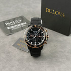 Bulova Marine Star Black Dial Chronograph Quartz Man s Watch 45mm 98b302