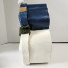 Snowman Papier Mache  Box Winter Christmas Hand Painted Happy Holidays Scarf