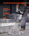 2200w Electric Demolition Jackhammer 1350bpm Concrete Breaker Heavy Duty W  Case