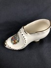 Vintage Victorian Porcelain Shoe Gold Trim - Man And Woman Scene