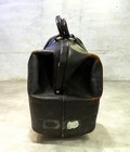 Vintage Black Genuine Cowhide Physician Doctors Bag