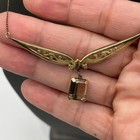 12k Gold Filled Smoky Quartz Necklace And Earrings Set Vintage