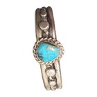 Vintage Navajo Sterling Silver Turquoise Cuff Bracelet Heavy 55g Old Pawn 5 5 
