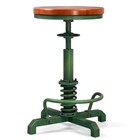American Antique Steampunk Bar Stool 24 4 -28 35  Vintage Industrial 1 Green