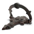 Cast Iron Star Door Knocker     Rustic Western Scroll Design  Antique Finish