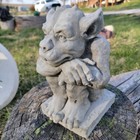Concrete Contemplative Garden Gargoyle 11 Inches Tall