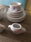 Vintage Porcelain Miniature Tea Set Set Of 12 Pieces Including Teapot Lid