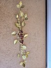 Vintage Homco Copper Brass Rose Ribbon Hanging Wall Art Swag 27    Mcm Decor Usa