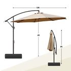Aoodor Offset Patio Umbrella 10ft Cantilever Hanging Market Umbrella - Brown