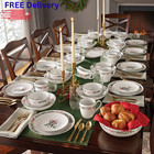 53-piece Porcelain Holiday Dinnerware Set Service For 10 Christmas Dishes Bowls