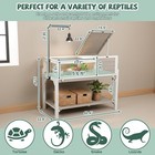 Petscosset Large Tortoise Habitat With Adjustable Lamp Stand storage Shelf  Gray
