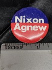 Vintage Button Pin Nixon Agnew Blue Red White Political Campaign