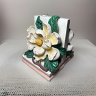 Cbk Ltd  1995 Magnolia Blossom Resin Cast Bookends preowned