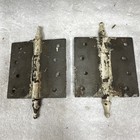Antique Victorian Cast Iron Steeple Tip Butt Hinges   One Pair