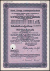 1939 Krupp Full Set Rm500-5000 Bonds First Wwii Issue Panzer Tanks   U Boats F 