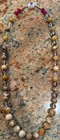 Native American Gemstone Necklace  Quartz rubies  Petrified Wood  Sandalwood Mix