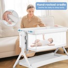 Infans Bc10191 5 In 1 Baby Bassinet Light Grey - Rocking Bedside Sleeper W 