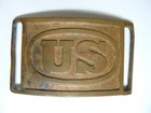 Antique 1874 Oval Us  on Rectangular Plate  Indian Wars Era Brass Belt Buckle