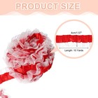 10 Yards 2-layer Satin Ruffle Trim Lace Ribbon  Red