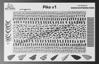 Pike V1 Mesh Fishing Lure Airbrush Stencil - Mylar Reusable