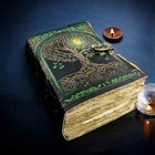 400 Page Large Grimoire Vintage Leather Journal  Tree Of Life Fat Journal 