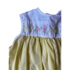 Vintage Nannette Baby Girls Sleeveless Yellow Floral Dress 0-6 Mos