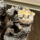 Chinese Carved Hardstone Foo Guardian Dogs Lion Soapstone 8  Bookends Pair Set