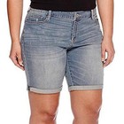 Womens Plus Size Camouflage Shorts Burmuda Stretch Distressed  Blue Denim Jeans 