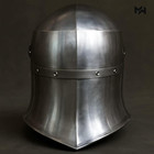 Hand Forged Steel Crusader Helmet   Medieval Knight Templar Armor   Larp Cosplay