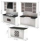3pcs Dollhouse Miniature 1 12 Scale Kitchen Island Stove Cupboard Cabinet Decor