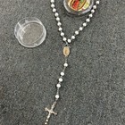 100 Lot Bulk X Catholic Guadalupe Saint Jude Pearl Wood Prayer Baptism Rosary