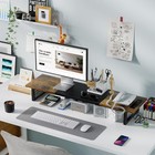 Dual Monitor Stand Riser With 2 Usb Charging Ports Wood Computer Desk Organizer