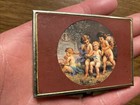 Vintage Decorative Brass Cherub Pill Box With Tray Collectable Old C19