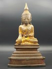 Antique Burmese Burma Bronze Gilted Sculpture Shan Buddha Art Figurine Buddisam