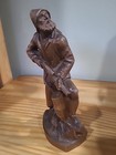 Vintage German Black Forest Hand Carved Wood Figurine Hunting 7 5 Inches Tall