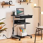 Mobile Laptop Desk W  Charging Station   Usb Ports Rolling Computer Table