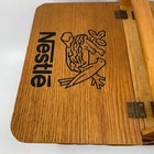 Vintage Nestle Basket Picnic Hinged Lid Handle 17 lx12 5 wx11 h Advertising